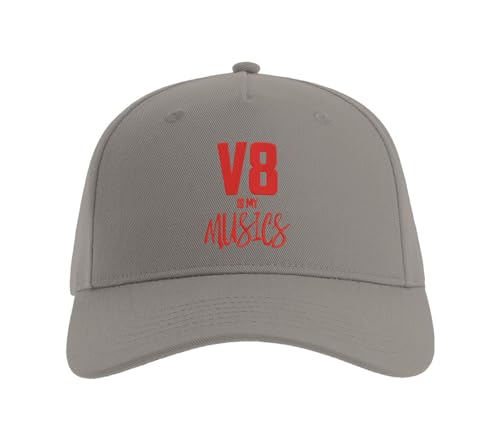 Lauthings V8 is My Musics Engine Muscle Cars Baseball Cap Bestickte Herren Mütze Uni Sport Grau, grau, Einheitsgröße von Lauthings