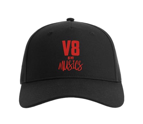 Lauthings V8 is My Musics Engine Muscle Cars Baseball Cap Bestickte Herren Mütze Uni Sport Schwarz, Schwarz , Einheitsgröße von Lauthings