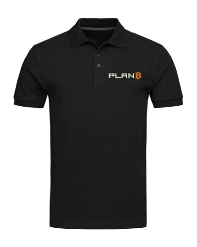Plan B Digital Crypto Polo Shirts Bestickt Herren Tops Herren Bekleidung, Schwarz , M von Lauthings