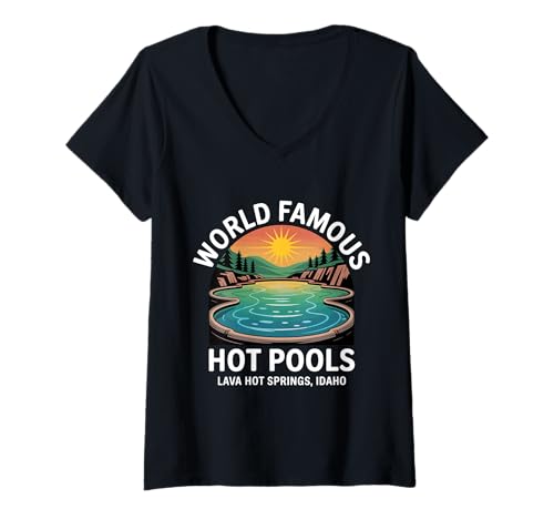 Damen Heiße Lavaquellen, Idaho, heiße Pools T-Shirt mit V-Ausschnitt Damen Heiße Lavaquellen, Idaho, heiße Pools T-Shirt mit V-Ausschnitt von Lava Hot Springs Idaho Merch