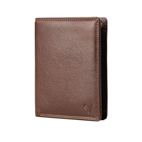 Lavalen® Geldbörse Herren Leder RFID - Portmonee Groß - Portemonnaie Herren Leder Handgemachte - Brieftasche mit Münzfach - Geldbeutel EIN Geschenke für Männer, Braun von Lavalen