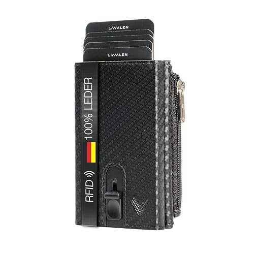 Lavalen Geldbörse Herren Klein - Slim Wallet mit Münzfach - Kartenetui Herren & Damen - Herren Geldbörse Popup - Kreditkartenetui RFID Schutz - Mini Geldbeutel Herren - Geschenke für Männer. von Lavalen