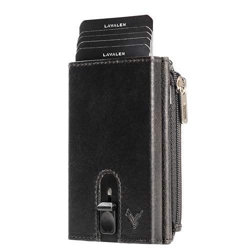 Lavalen Geldbörse Herren Klein - Slim Wallet mit Münzfach - Kartenetui Herren & Damen - Herren Geldbörse Popup - Kreditkartenetui RFID Schutz - Mini Geldbeutel Herren - Geschenke für Männer. von Lavalen