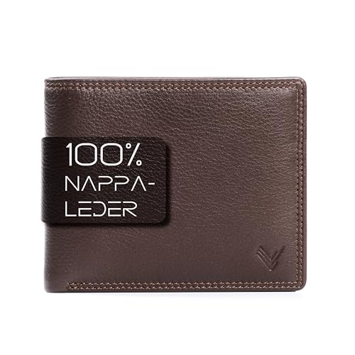 Lavalen Geldbörse Herren Leder mit RFID Schultz - Portmonee Herren mit Münzfach - Wallets for Men - Geldbeutel - Portemonnaie Groß - Brieftasche Männergeschenke - Geschenke für Männer, Braun von Lavalen