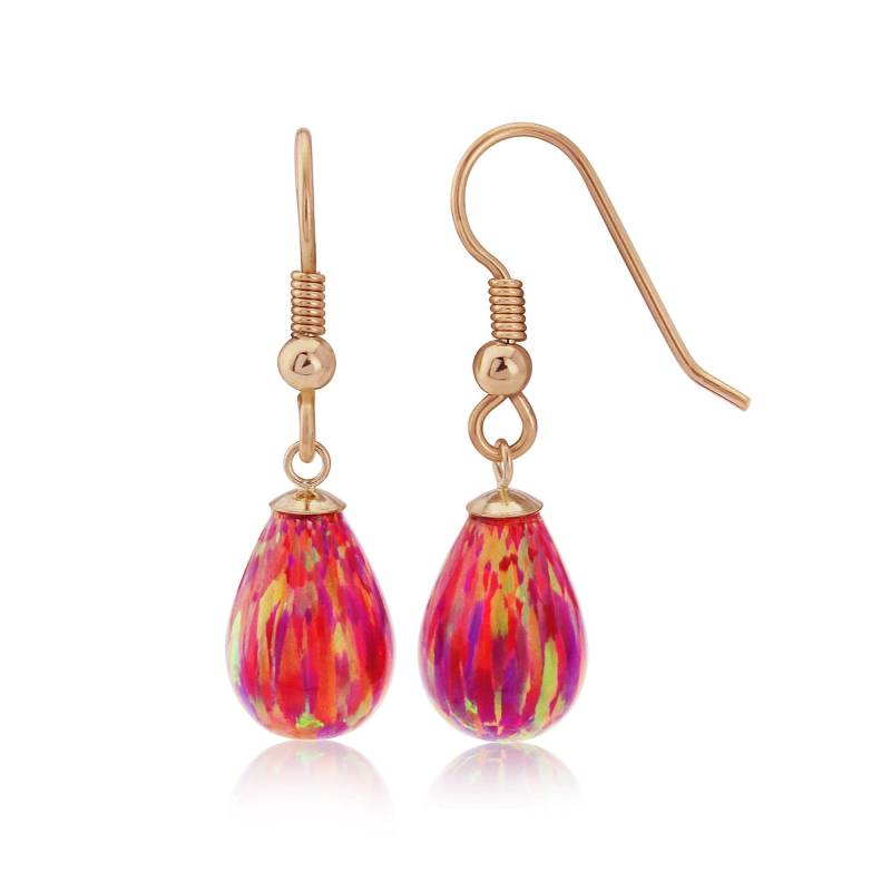 9 Karat Gold Große Roter Opal Tropfen Ohrringe von LavanJewellery
