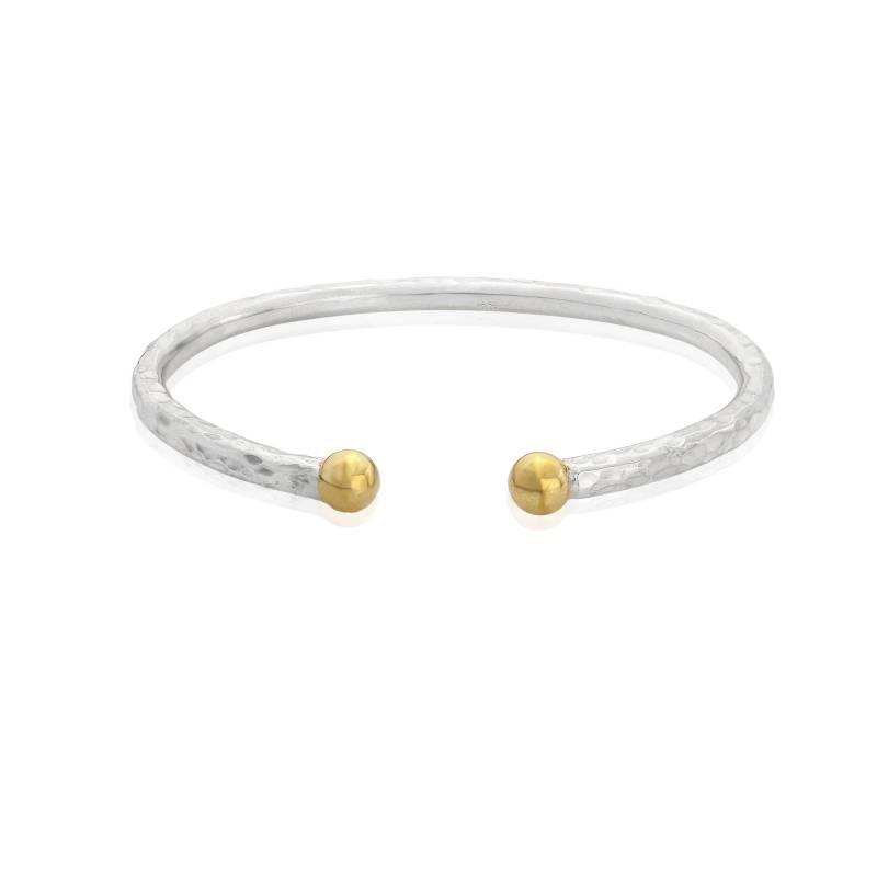 9 Karat Gold Und Silber Medium Torque Armreif von LavanJewellery