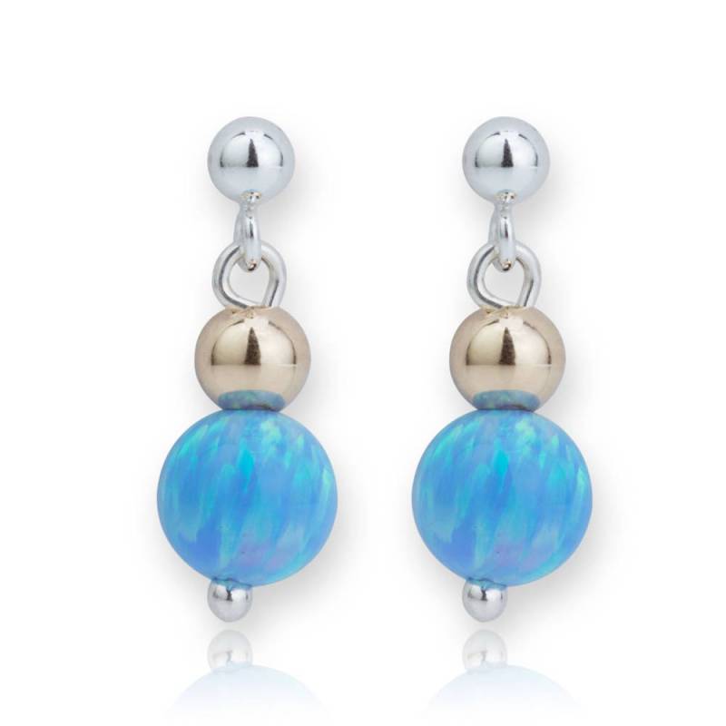 Blauer Opal Tropfen Ohrringe 14 Karat Gold-Gefüllt, Sterling Silber, Handgemacht von LavanJewellery