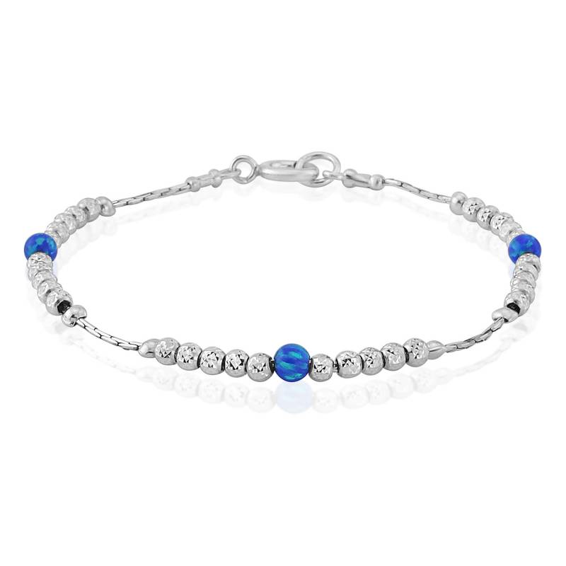 Funkelndes Silber Dunkelblau Opal Armband von LavanJewellery