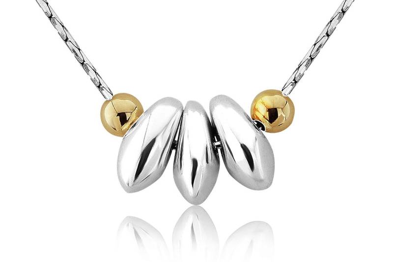 Handgemachte Sterling Silber Nugget-Halskette 14 Karat Gold-Gefüllte Akzente von LavanJewellery