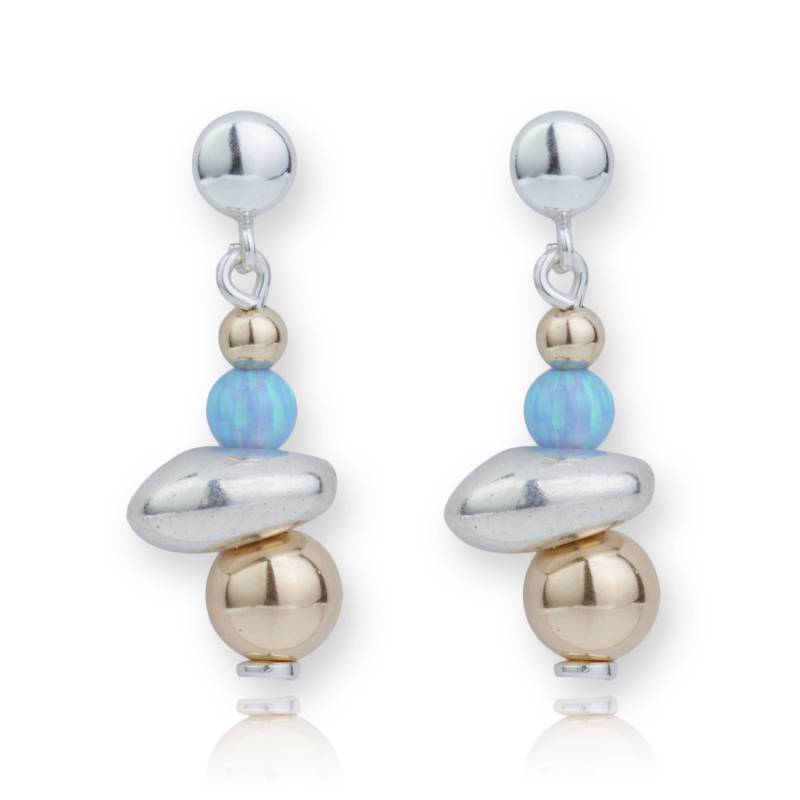 Gold Und Silber Opal Nugget Ohrringe von LavanJewellery