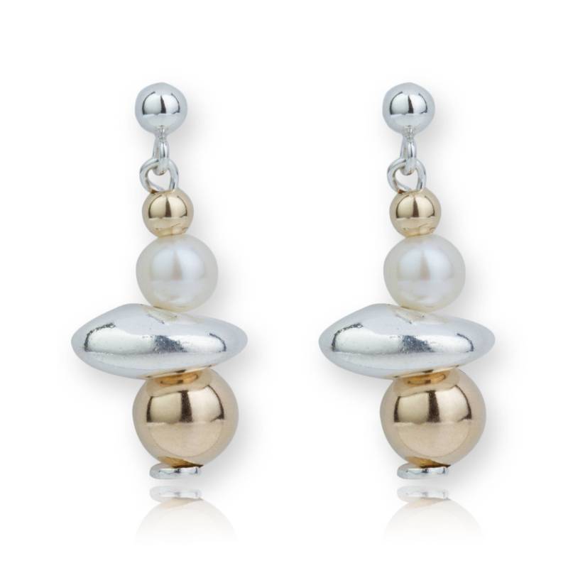 Gold & Silber Perlenohrringe Sterling Nugget Schmuck von LavanJewellery