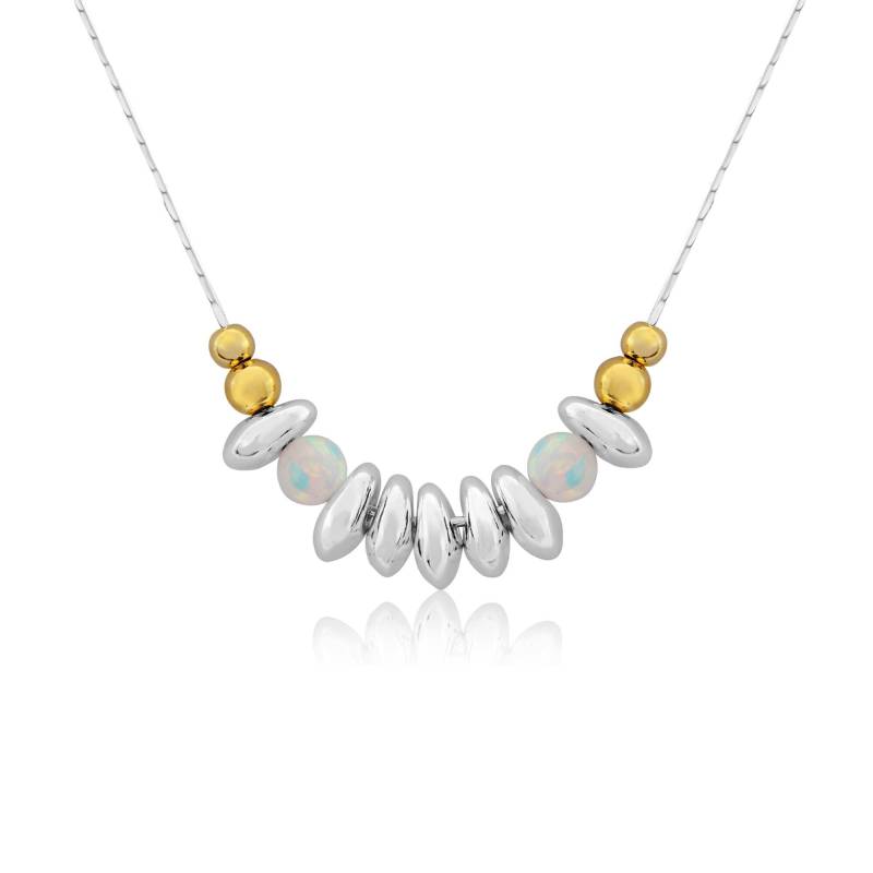Gold & Sterling Silber White Opal Nugget Halskette von LavanJewellery