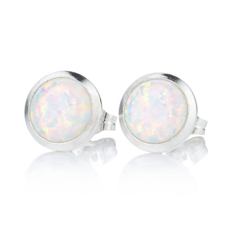 Große Weiße Opal Ohrstecker, Ohrstecker von LavanJewellery