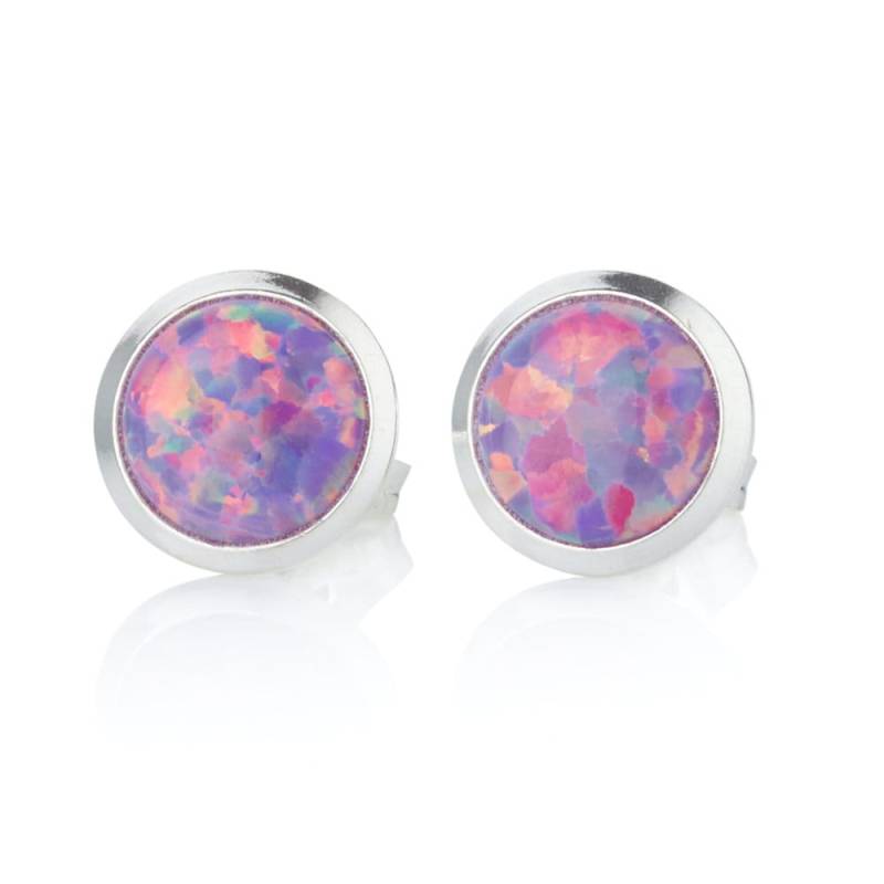 Lila 8mm Opal Silberohrstecker, Ohrstecker von LavanJewellery