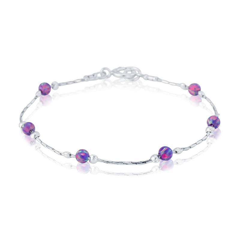 Handgemachtes Sterling Silber Lila Opal Armband Feine Kette von LavanJewellery