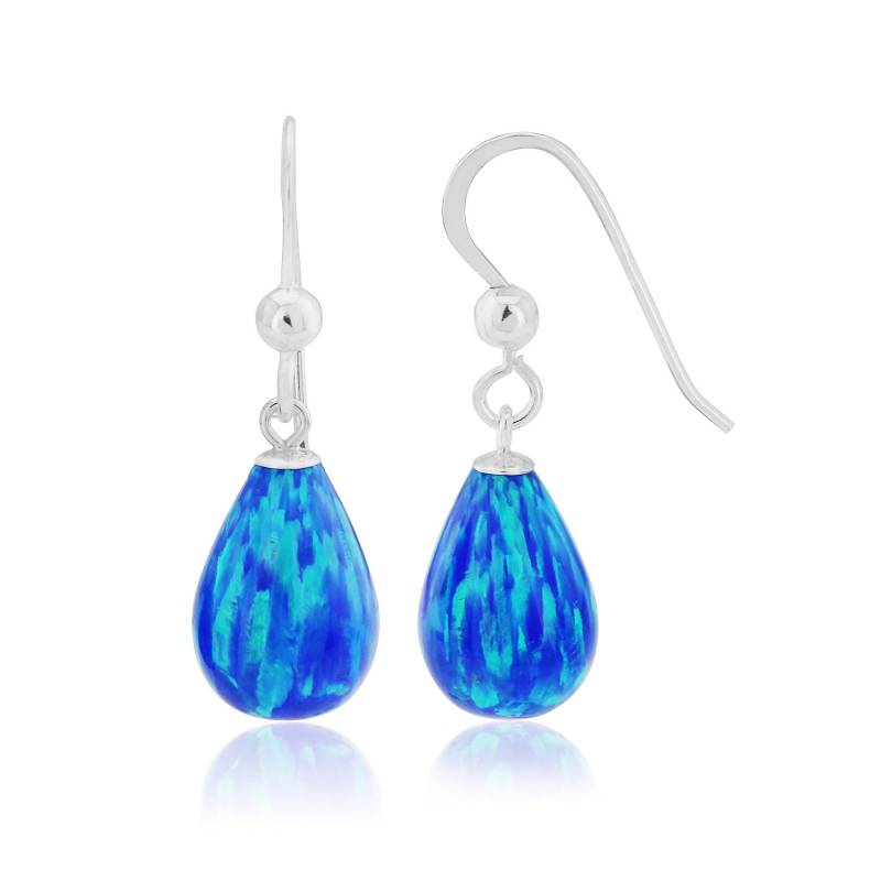 Dunkelblaue Opal Teardrop Ohrringe, Sterling Silber Cocktail Ohrringe von LavanJewellery
