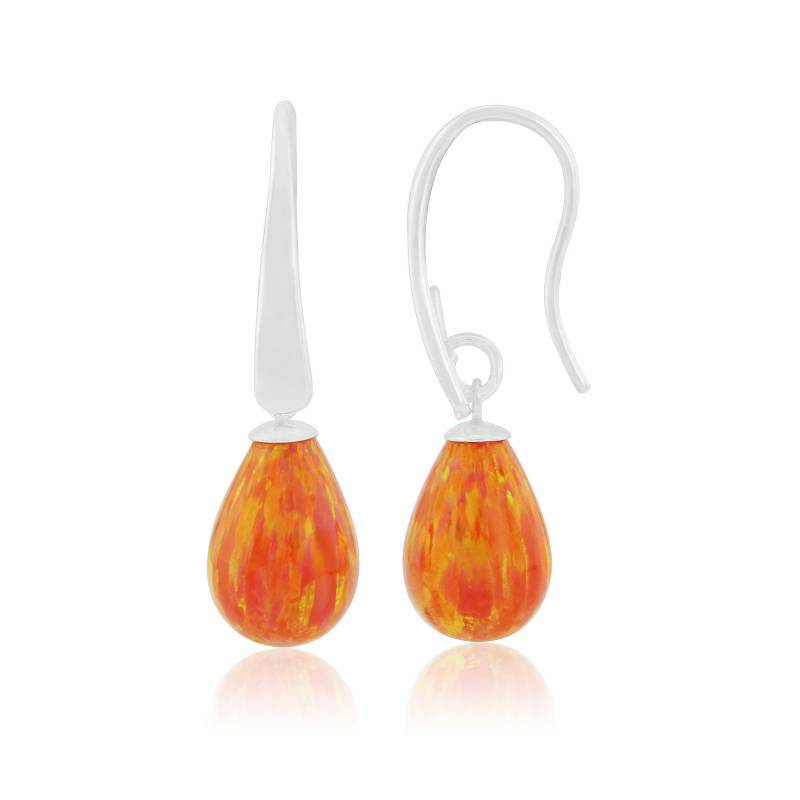 Orange Opal Tropfen Ohrringe, Feuer von LavanJewellery