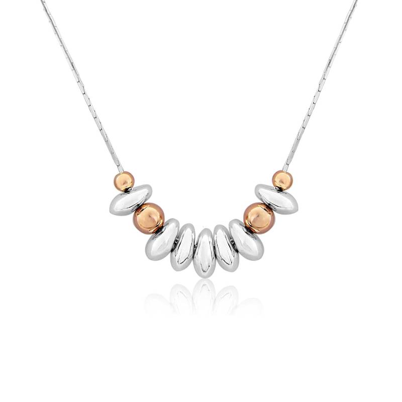 Rose Gold Und Silber Nugget Halskette, Stein von LavanJewellery