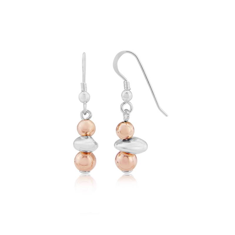 Roségold Und Silber Lange Nugget Ohrringe von LavanJewellery