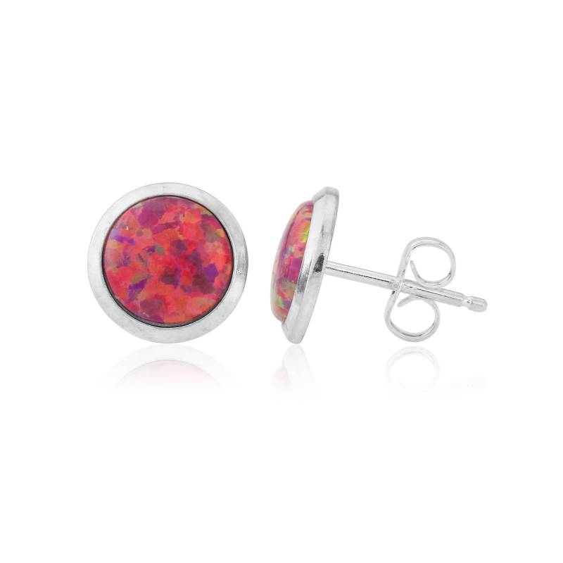 Roter Opal Ohrstecker Silber Ohrringe von LavanJewellery