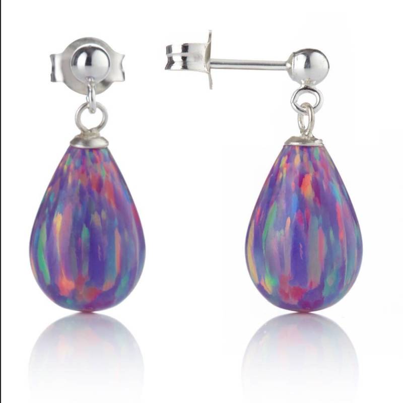 Silber Lila Opal Tropfen Ohrringe von LavanJewellery