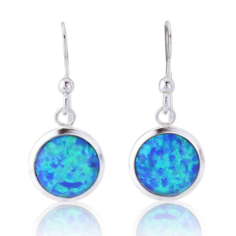 Silber Und 10mm Blauer Opal Tropfen Ohrring von LavanJewellery
