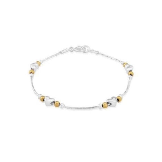 Silber Und Gold Herz Armband, Eternity von LavanJewellery