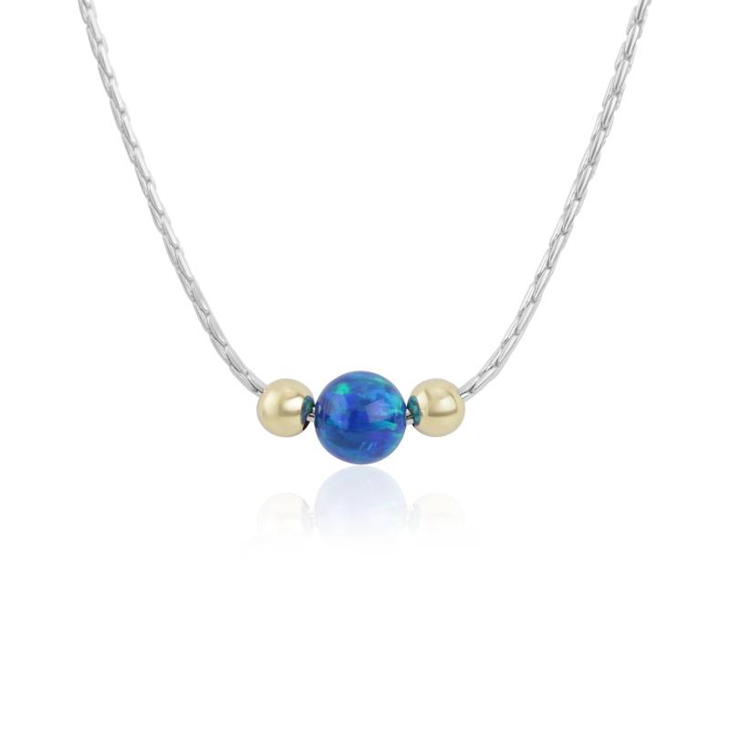 Silber Und Gold Opal Halskette, Halsketten von LavanJewellery