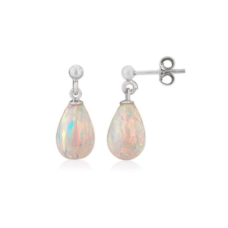Weiße Opal Tropfen Ohrringe von LavanJewellery