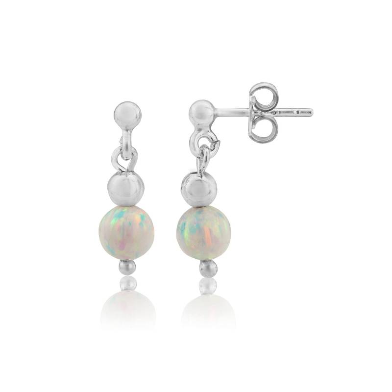 Handgemachte Sterling Silber White Opal Tropfen Ohrringe von LavanJewellery