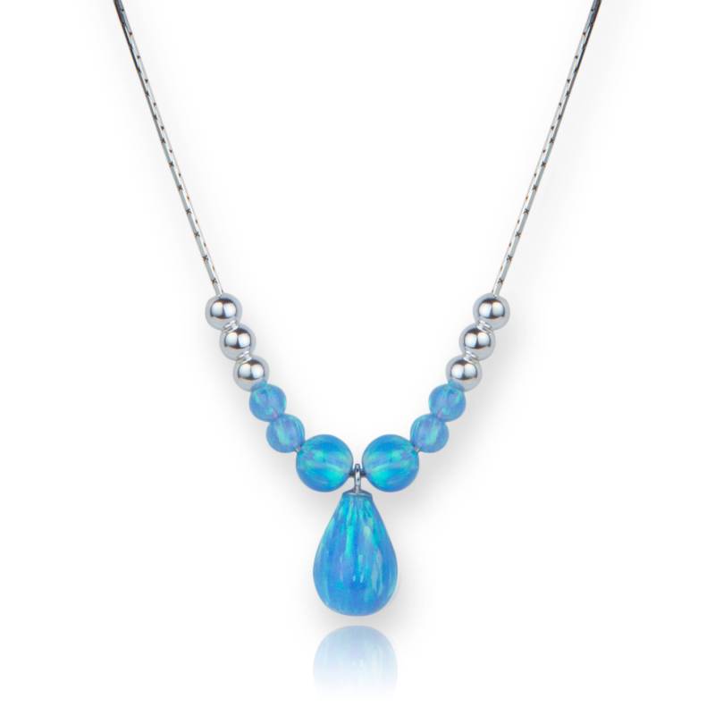 sterling Silber Atemberaubende Blaue Opal Halskette von LavanJewellery