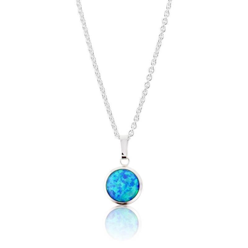 sterling Silber Blauer Opal Anhänger Halskette - Handmade Uk von LavanJewellery