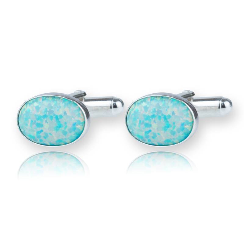 sterling Silber Manschettenknöpfe Mit Grün Opale Uk Gemacht von LavanJewellery