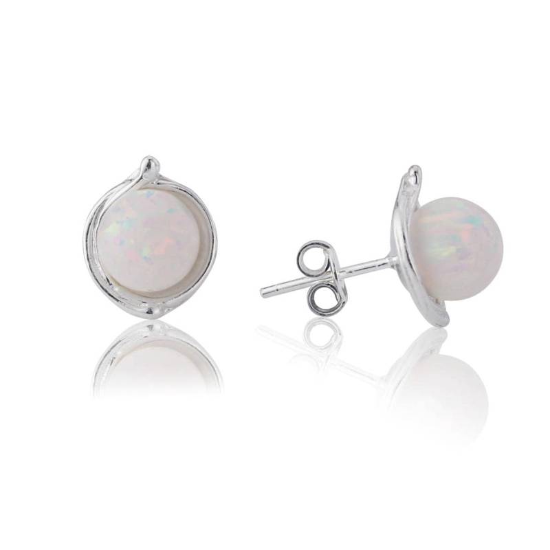 sterling Silber Ohrstecker Mit 8 Mm Weiße Opale, Opal von LavanJewellery