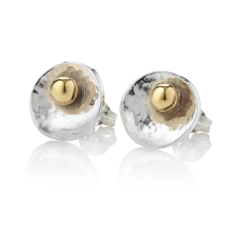 sterling Silber Und 9 Karat Gold Oyster Ohrringe Geschenke Hergestellt in Großbritannien von LavanJewellery