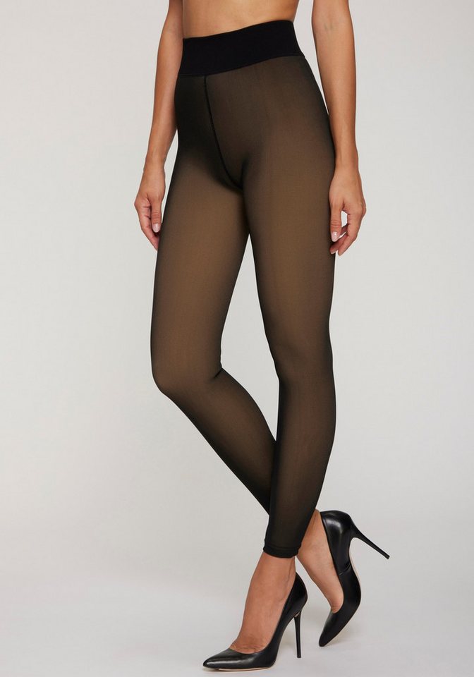 Lavana Feinstrumpfleggings transparente Optik mit wärmendem Innen-Fleece von Lavana