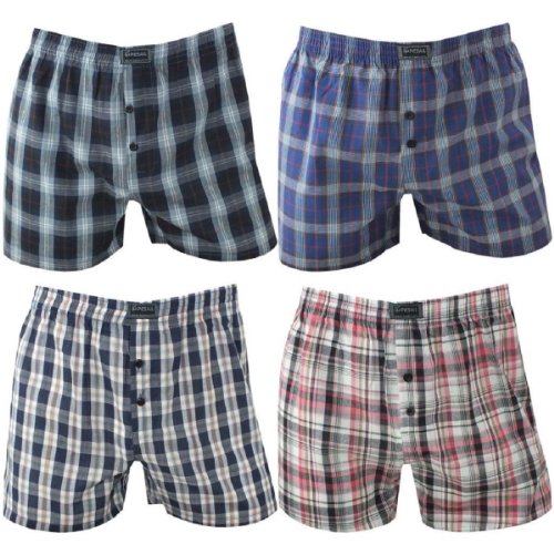 Lavazio 4er Pack Herren Boxershorts in modischen Karotönen Mehrfarbig, Farbe:Mehrfarbig, Größe:XL von Lavazio