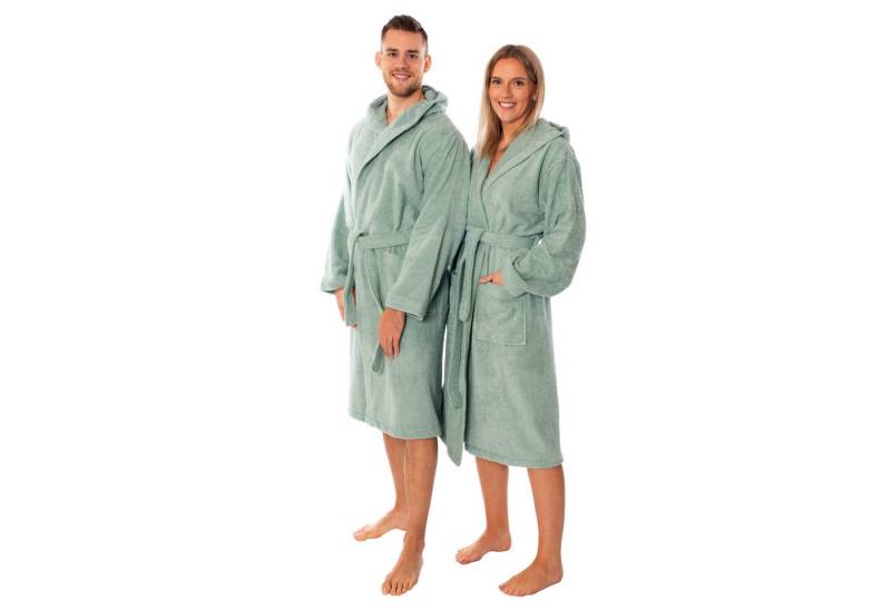 Lavea Bademantel Mexico, Lang, Premium Morgenmantel aus 100% Baumwolle, mit Kapuze, howertiger Bindegürtel, Weich & Saugstark - Spa Feeling für Zuhause von Lavea