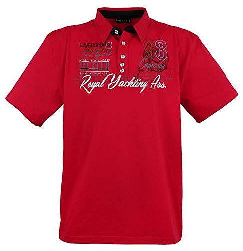 4688 Red Herren Poloshirt in Übergröße Lavecchia Gr. 3-8 XL (3XL) von Lavecchia