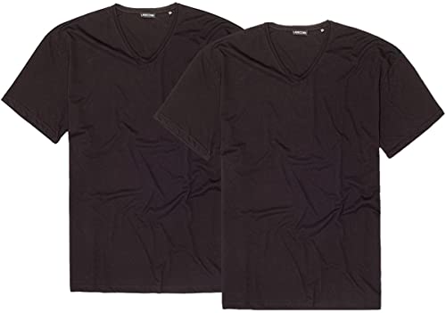 Doppelpack in Geschenkebox T-Shirt mit V-Ausschnitt in Übergröße in Farbe schwarz von LAVECCHIA