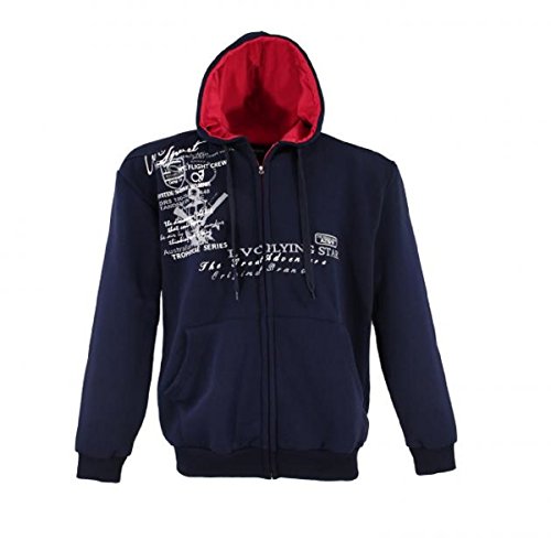 Lavecchia Übergrößen Kapuzenpullover Kapuzenjacke Herren Sweatjacke LV-706 (Navy, 4XL) von Lavecchia