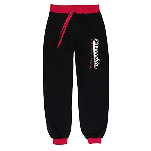 Lavecchia Übergrößen Jogginghose Herren Hose Jogging Freizeit Trainingshose LV-2020 (Schwarz/Rot, 3XL) von Lavecchia