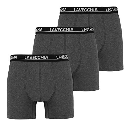 Lavecchia Boxershort Übergrößen FL-1020 - 3er Pack, Anthrazit-grau, 7XL von Lavecchia