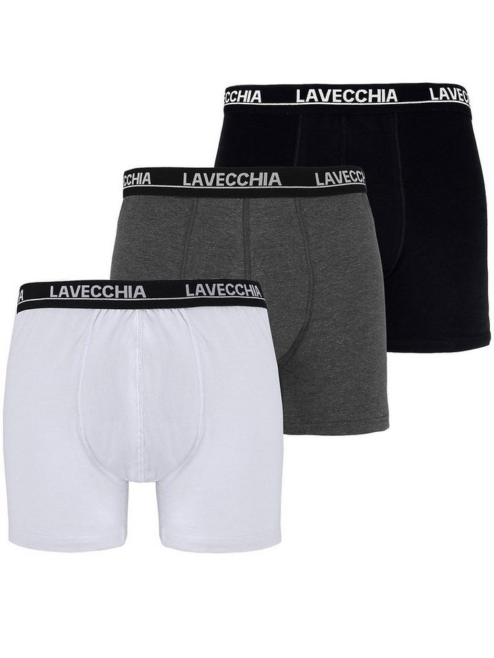 Lavecchia Boxershorts Übergrößen Herren Retroshorts FL-1020 (Packung, 3-St) mit Logoschriftzug am Bund von Lavecchia