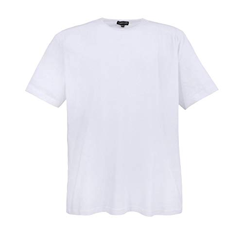 Lavecchia Herren Uni T-Shirt Übergrössen 100% Baumwolle 3XL-8XL Größe 4XL, Farbe White von Lavecchia