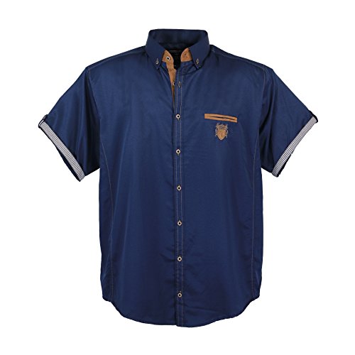 Lavecchia Übergrößen Herren Kurzarmhemd Freizeit Hemd 1128 (Navy, 3XL) von Lavecchia