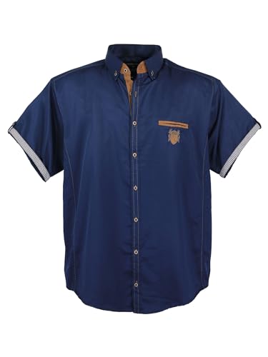 Lavecchia Übergrößen Herren Kurzarmhemd Freizeit Hemd 1128 (Navy, 6XL) von Lavecchia