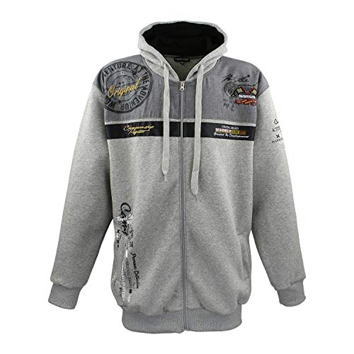 Lavecchia Übergrößen Kapuzenpullover Kapuzenjacke Hoodie Sweatshirt Pullover Herren Sweatjacke LV-2022 (Grau, 3XL) von Lavecchia