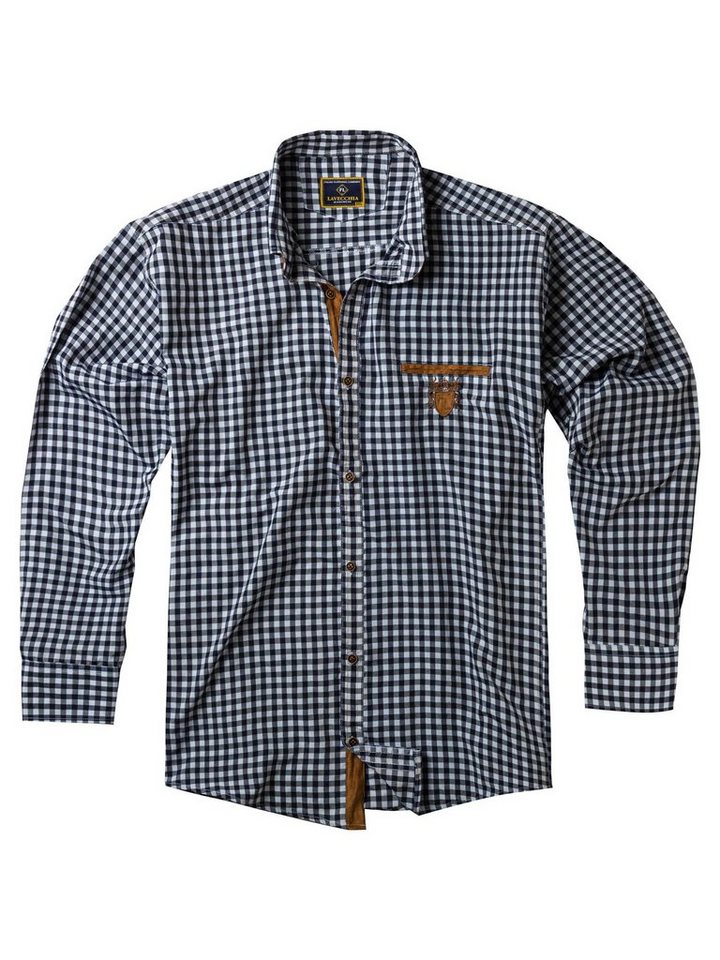 Lavecchia Langarmhemd Lavecchia Herren Langarmhemd LV-1981 (Jeansblau-Weiß, 3XL) Herren Langarm Hemd Herrenhemd von Lavecchia