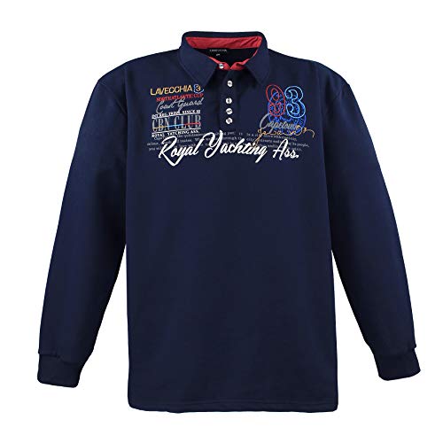 Lavecchia Übergrößen Sweatshirt Herren Langarmshirt Langarm Polo Shirt Poloshirt LV-2024 (Navy, 6XL) von Lavecchia